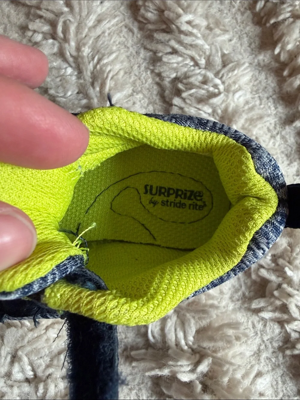 Stride Rite Navy and Lime Toddler Sneakers